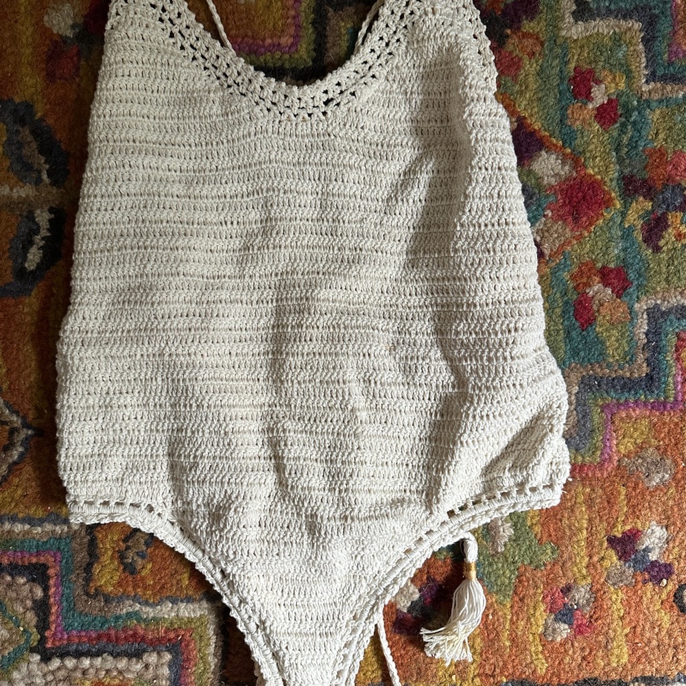 SHE MADE ME Crochet One Piece - Cream